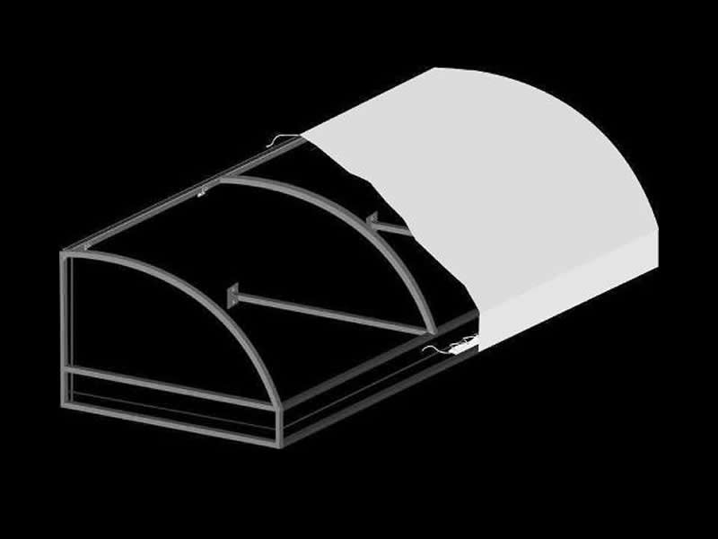 Convex Awning with Open Ends and Truss